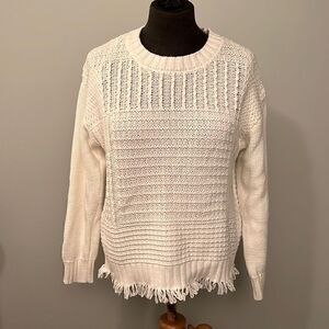 Architect Women's White Knitted Fabric Short Top Cotton Sweater Size Small